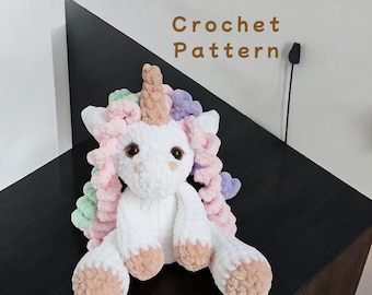 Unicorn Crochet Pattern, Amigurumi PDF Tutorial in English, Instant Digital Download