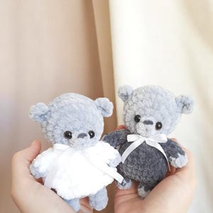 Wedding Bear Crochet Pattern, Amigurumi Tutorial PDF in English, Bride and Groom Bears, Cute Plush Gift, Handmade Wedding Toy