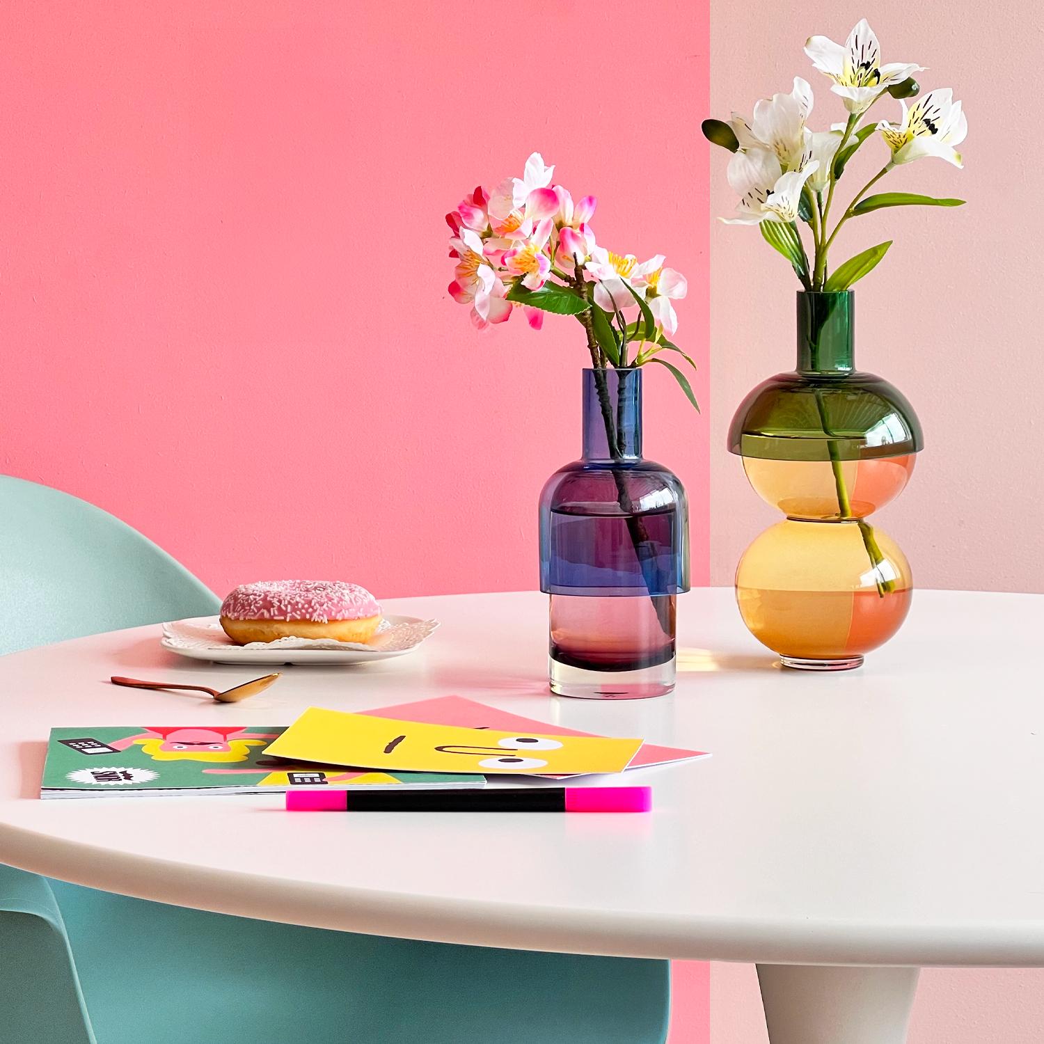 Cloudnola Fusion Vase Set: Reversible Glass Vase & Candle Holder