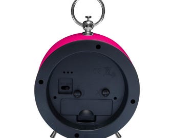 Cloudnola Factory Pink Alarm Clock: Metal Analogue Desk Clock