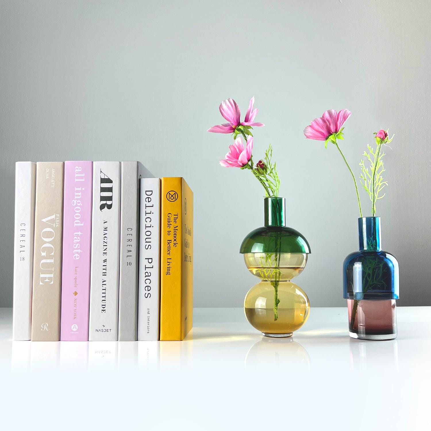 Cloudnola Fusion Vase Set: Reversible Glass Vase & Candle Holder