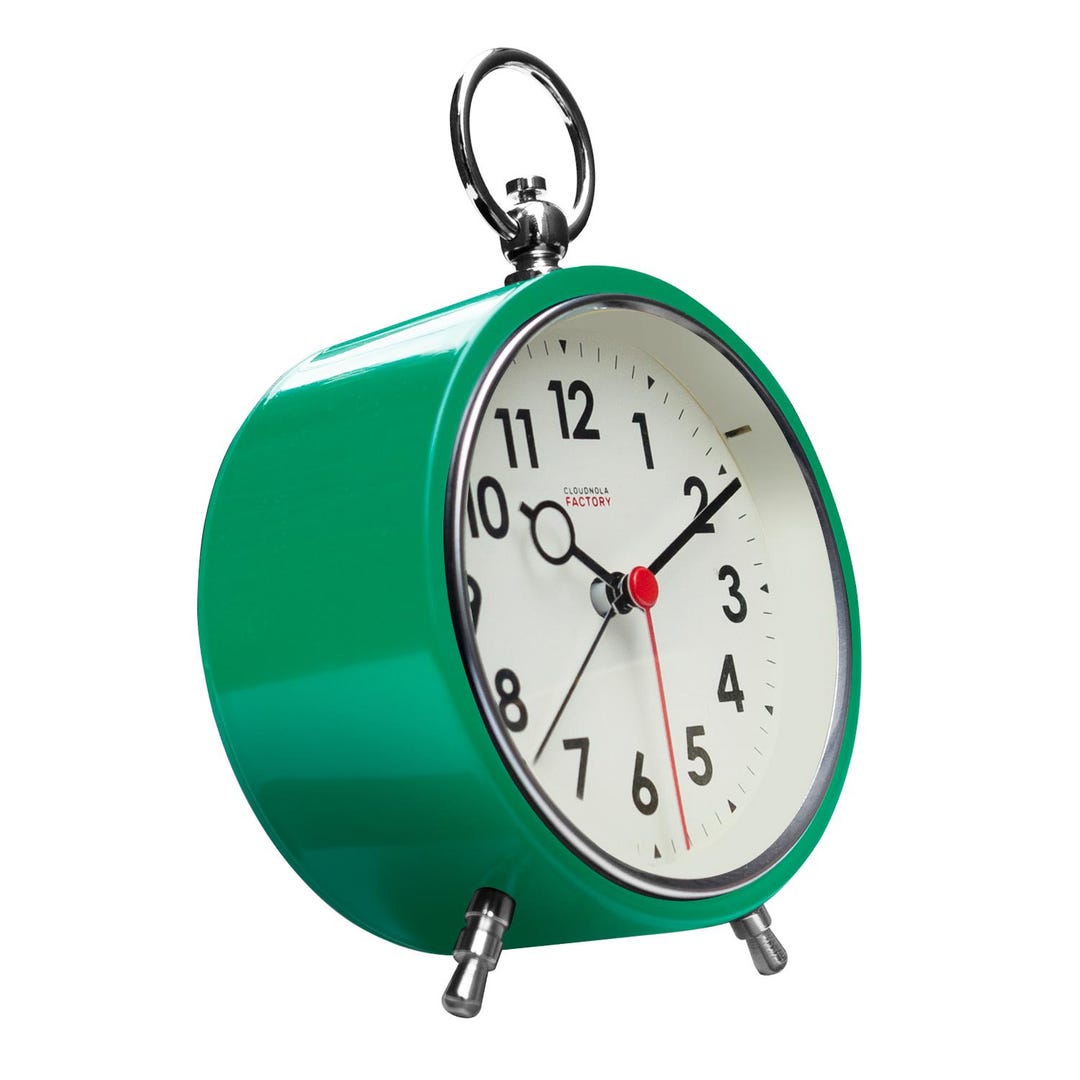 Green Metal Alarm Clock: Retro Desk Clock Cloudnola Factory