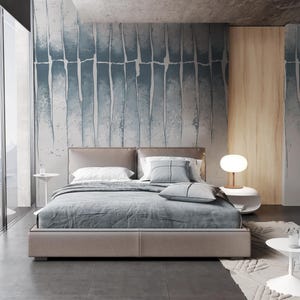 Blue Abstract Watercolor Pattern Photo Wallpaper, Modern Wall Decor, Geometric Pattern Wall Mural [Mediterraneo]