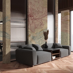 Carta da parati fotografica floreale elegante, murale astratto, decorazione murale con motivo floreale [Benessere]