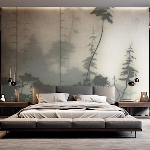 Misty Forest Photo Wallpaper, Nature Urban Style Wall Mural, Foggy Woods Wall Decor [New Guinea]