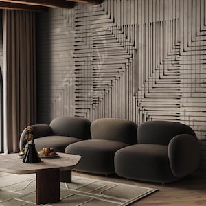 Carta da parati fotografica con geometria elegante, decorazione moderna per pareti in cemento, murale con motivo geometrico [Òtranto]