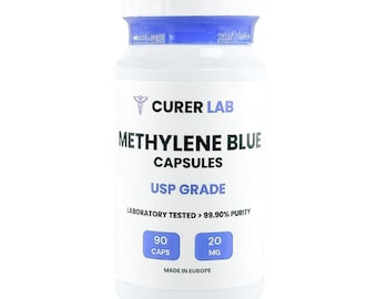 Methylene Blue 20mg (USP Grade) Pharma Grade Capsules | With 10mg Vitamin C | Multi Listing