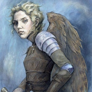 SUMMER SALE ~ 33% OFF!! (price shown is sale price)  ~Warrior Angel,  A4 print