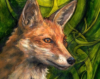 Bold Undaunted Fox, small print ( 5 x 7 inches)
