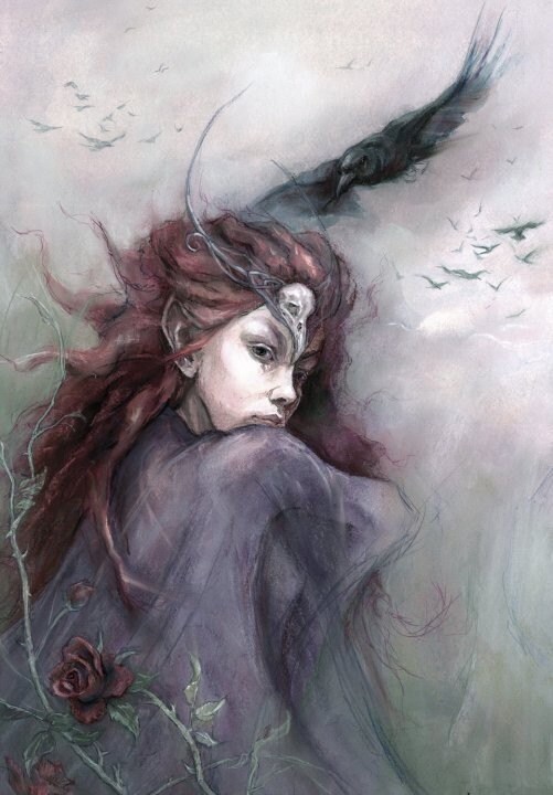 Queen Of The Skies (The Morrigan), small print (5 x 7inchs)