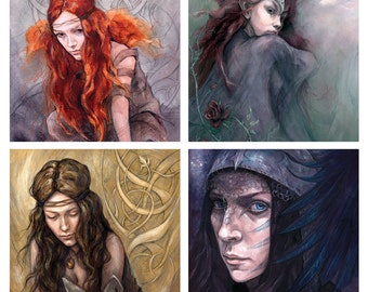 Warrior Goddesses ~ set of small prints