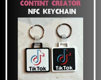 Content Creator Keychain NFC Smart Tag For TikTok Digital Business Card To Share Profile Tap To Connect Social Media Marketing Accessory