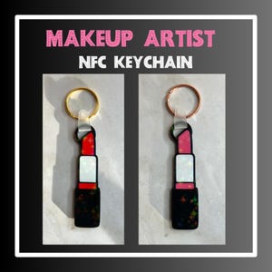 Maquilleuse porte-clés NFC étiquette de contact intelligente pour les professionnels de la beauté carte de visite numérique pour les clients de réservation MUA outil accessoire glam