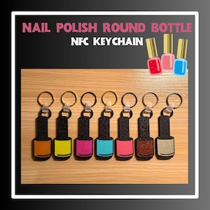Luxe nagellak NFC-sleutelhanger – Tik om te delen Boeking en socials – Elegant digitaal visitekaartje voor nagelprofessionals