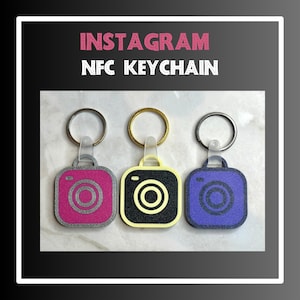 Porte-clés NFC Instagram pour les influenceurs Carte de visite numérique à appuyer pour suivre tag sur les réseaux sociaux pour les créateurs de contenu Marketing des petites entreprises