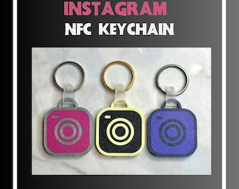 Instagram NFC keychain for influencers digital business card tap to follow social media tag for content creators small business marketing