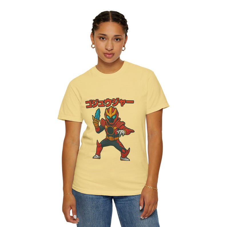 Number One Sentai Gojuger T-shirt, Superhero Tee, Geeky Shirt, Japanese Anime Top, Power Rangers Fan Apparel image 5