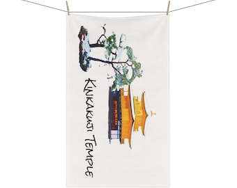 Paños de cocina, diseño del templo Kinkaku-ji, decoración de cocina, paño de cocina japonés, regalo para el hogar, toalla de algodón