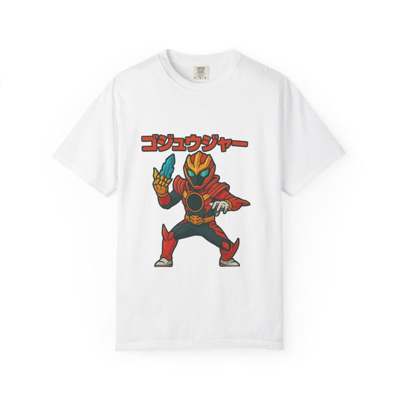 Number One Sentai Gojuger T-shirt, Superhero Tee, Geeky Shirt, Japanese Anime Top, Power Rangers Fan Apparel image 2