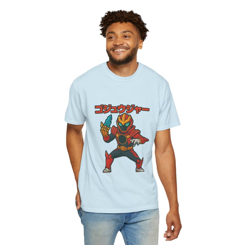 Number One Sentai Gojuger T-shirt, Superhero Tee, Geeky Shirt, Japanese Anime Top, Power Rangers Fan Apparel image 7