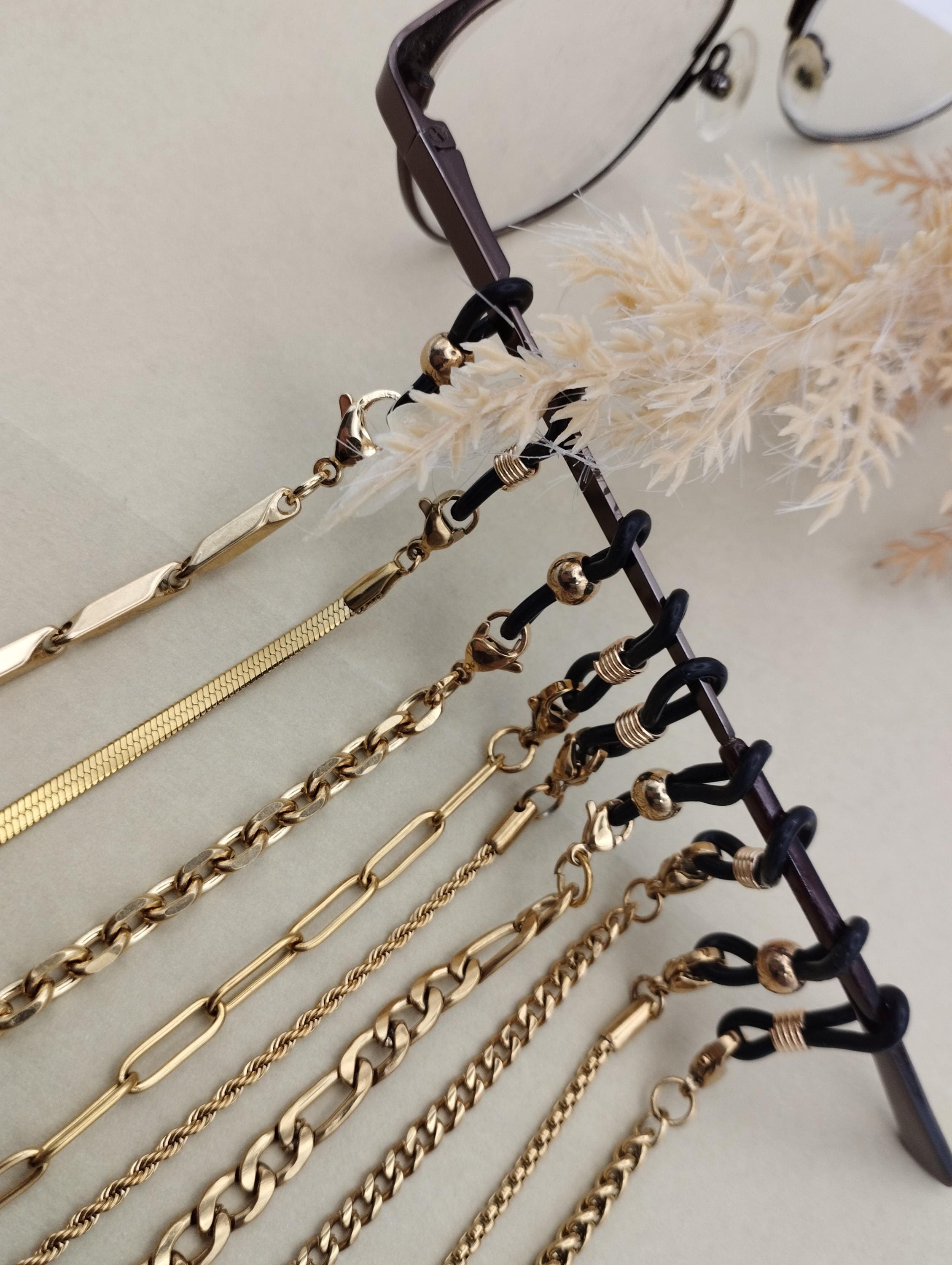 Gold Trendy Glasses Chains Glasses Chain Gold Plated Crystal