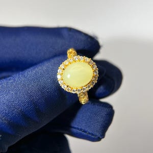 Natural Light Yellow Nephrite Jade Ring, High quality nephrite Jade Ring, real jade ring, untreated nephrite jade, sterling silver ring