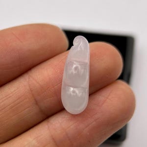 7.25ct Natural Myanmar Jadeite Jade Pea Pod, Icy Translucent Grade A Natural Jadeite Jade, real jadeite jade, Type A jade, untreated jade