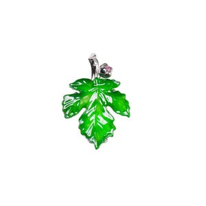 Natural Guatemala Jade Pendant (only), High quality Green Jade Pendant, untreated jade, Type A Jade, Jade maple leaf pendant
