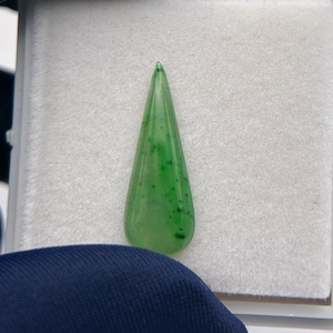 2.96ct Natural Myanmar Green Jadeite Jade, Teardrop green Jade for pendant, real jadeite jade, Type A jade, untreated jade