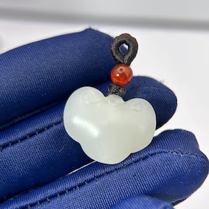 High Quality Creamy White Nephrite Jade Pendant, natural nephrite Jade Pendant, untreated nephrite pendant, bat shape nephrite pendant
