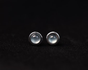 Natural Green Guatemala Jade stud earrings, sterling silver jade studs, unique jade earrings, untreated jade, icy jade stud, green jade stud