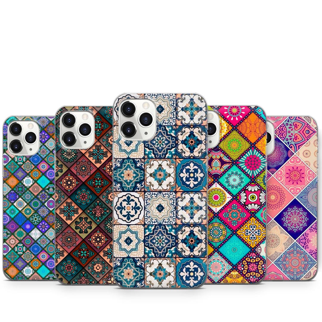 Tile Phone Case Colourful Tile Mosaic Phone Case for iPhone 17 Promax 16 15 14 13 12 11 ...