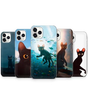 Custodia per telefono Flow Movie Cat per iPhone 16 ProMax 15 14 13 12 11 X XS per Samsung S25 Ultra S24 S23 S22 S21 S20 S10 A56 A36 GooglePixel 9 Pro 8