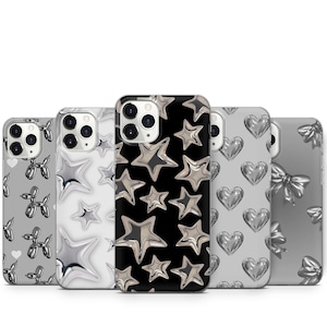 Metalen Sterren Harten Telefoon Case Voor iPhone 16 ProMax 15 14 13 12 11 X XS Samsung S25 Ultra S24 S23 S22 S21 S20 S10 A36 A56 A55 Pixel 9 Pro 8 7