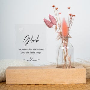 Trockenblumenständer mit Acryltafel , Kartenständer, Geschenk für Mama, Geschenk zur Hochzeit