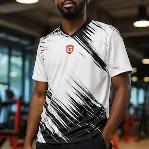 Men’s Black/White Workout T-Shirt, Athletic Gym Tee, Quick Dry Training Top, Lightweight Sportswear, Moisture-wicking tee,