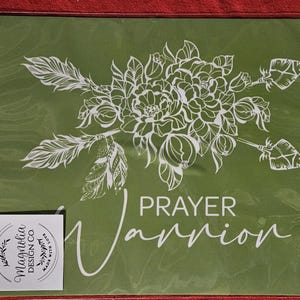 Magnolia Design Co Adhesive Reusable Silkscreen Stencil NEW Prayer Warrior/Flowers