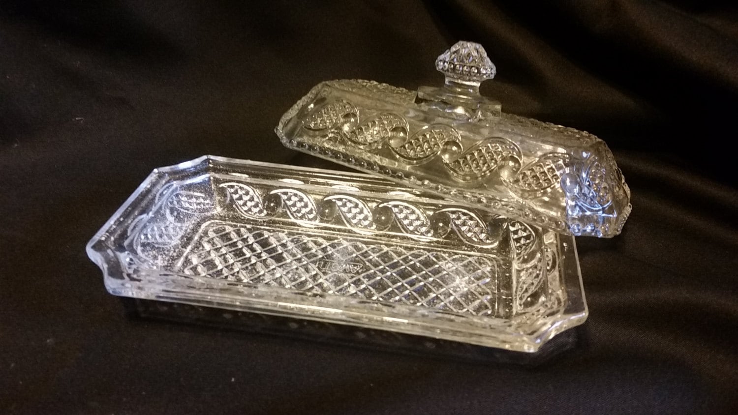 Vintage Avon Crystal Butter Dish Etsy