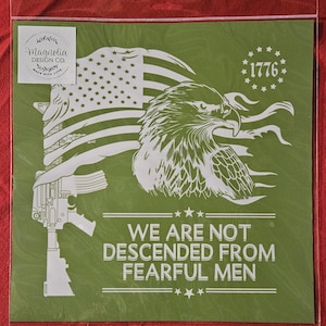 Magnolia Design Adhesive Reusable Silkscreen Stencil NEW We Are Not Descended From Fearful Men
