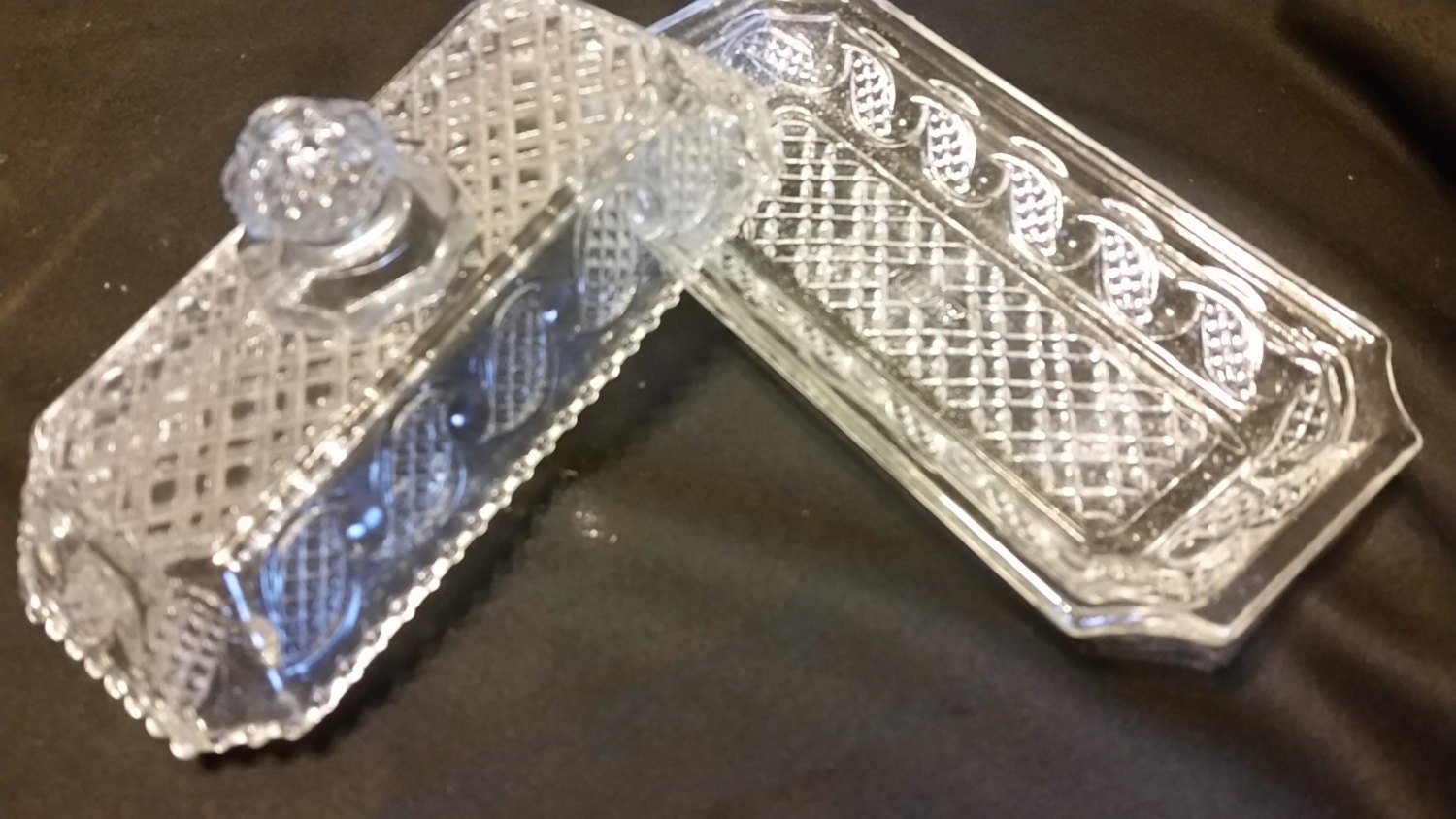 Vintage Avon Crystal Butter Dish Etsy