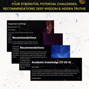 Gain clarity on your strengths, emotional patterns, hidden blocks, and karmic challenges. This Destiny Matrix reading gives powerful recommendations for personal growth through astrology and numerology, helping you unlock your full potential and spiritual power.