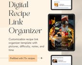 Digital Cookbook Template | Recipe Link Organizer (Prefilled)