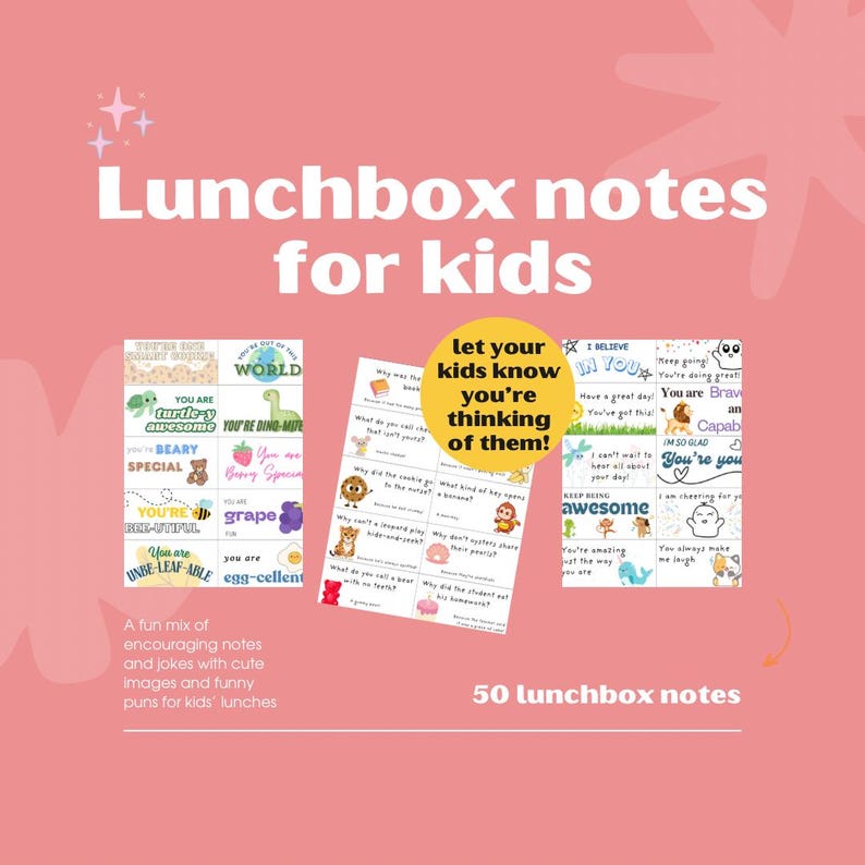 Printable Lunchbox Notes for Kids | Encouraging Notes for Kids | Funny ...