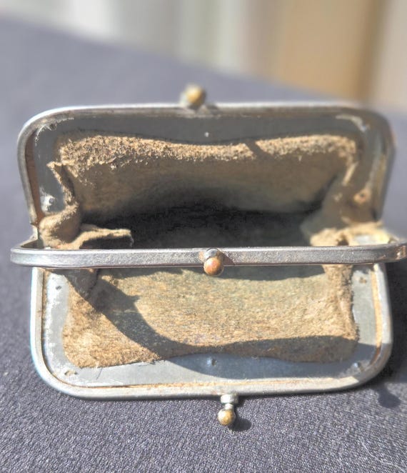 1930s Leather Coin Purse, Art Deco Era Change Wal… - image 8