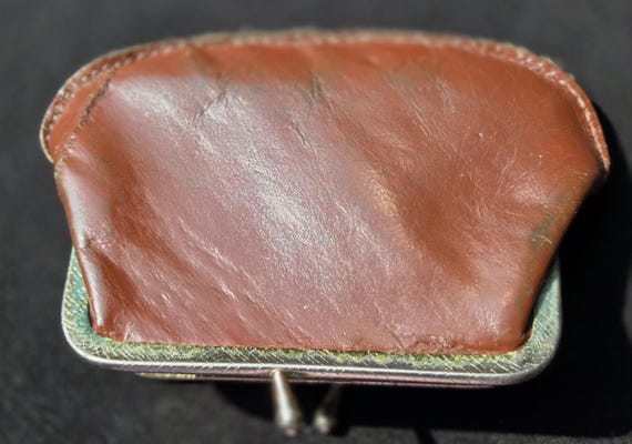 1930s Leather Coin Purse, Art Deco Era Change Wal… - image 2