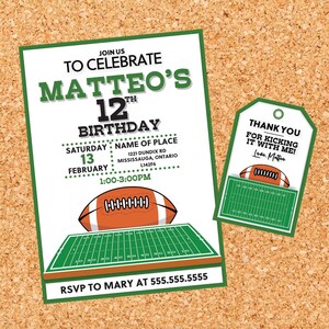 Football Birthday Invitation
