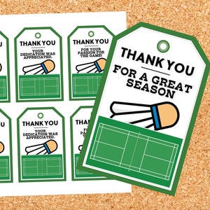 Badminton Thank You Cards / Tags