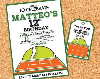 Tennis Birthday Invitation