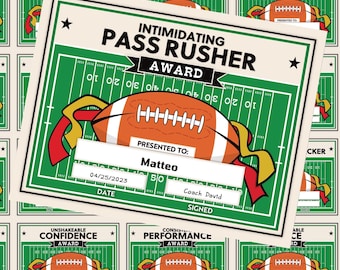 Editable Flag Football Awards Certificate Bundle Flag Football