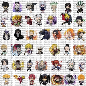 Anime SVG-PNG Bundle, Anime stickers pack, Anime Clipart Bundle, Japanese, Anime Print design, Chibi Stickers, Anime Vector Packs File